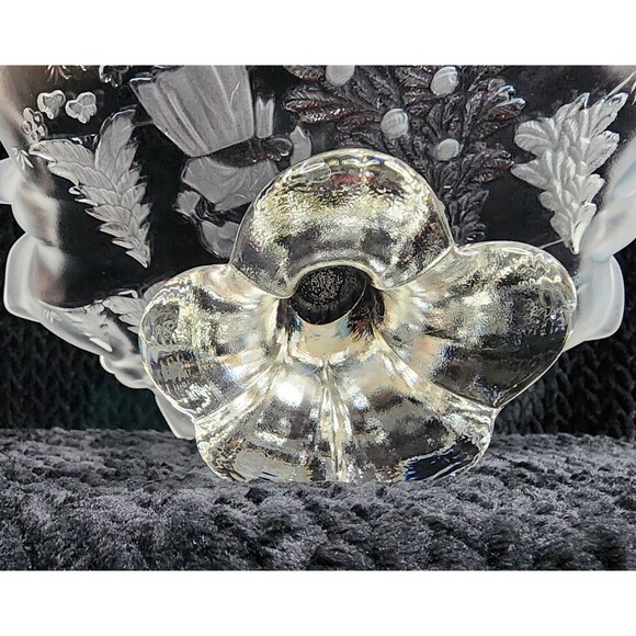 MIKASA Holiday Classic 10" Footed Bon Bon Crystal Dish Christmas Story 1990’s - Picture 5 of 8